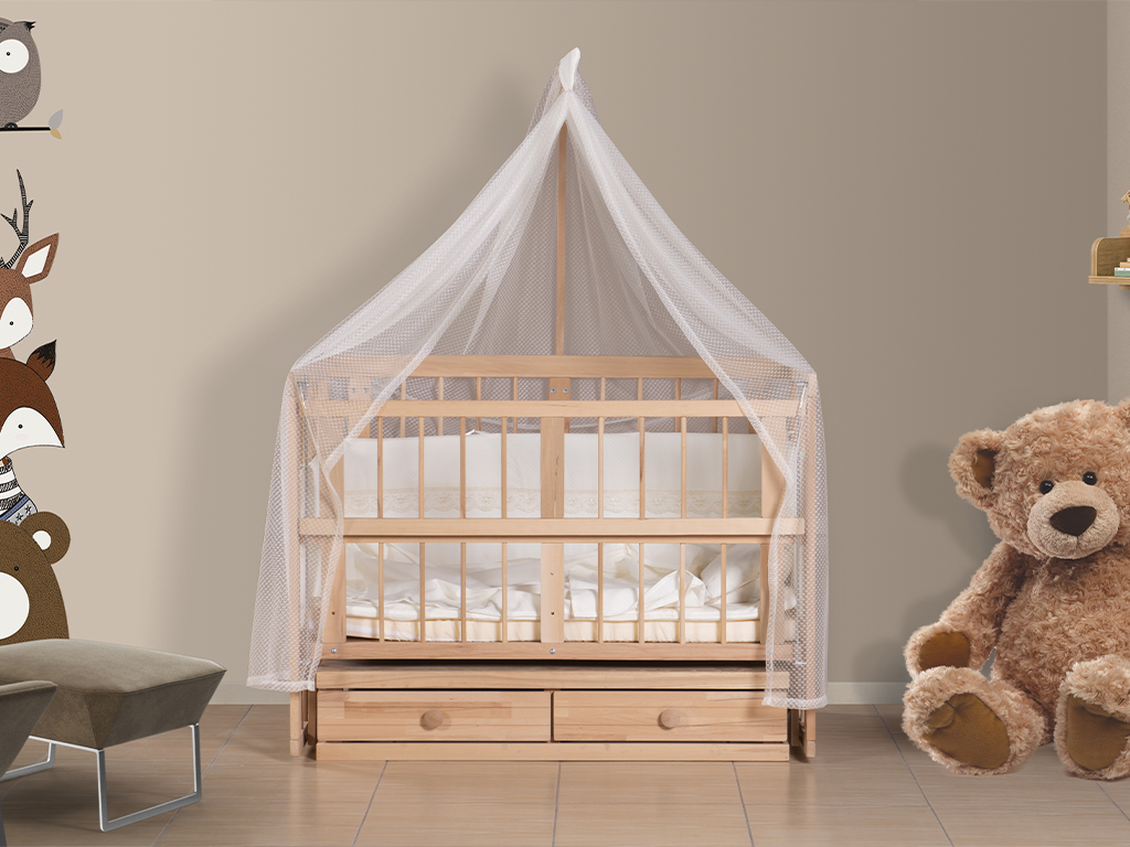 Doğal Ahşap Beşik